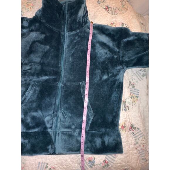 CHAMPION TEAL BLUE FAUX FUR WARMUP YOGA GORPCORE JACKET XS - Picture 4 of 7